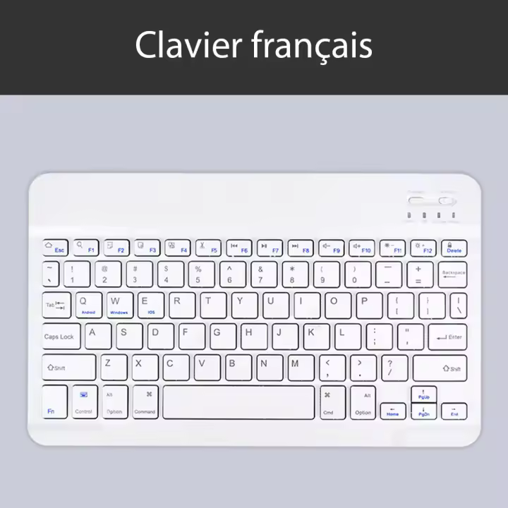 Teclado Inalámbrico Bluetooth Para Android iOS Windows Con Mouse Blanco Gran Standby Longitud De La Batería Extra Cambio Con Un Click - 1