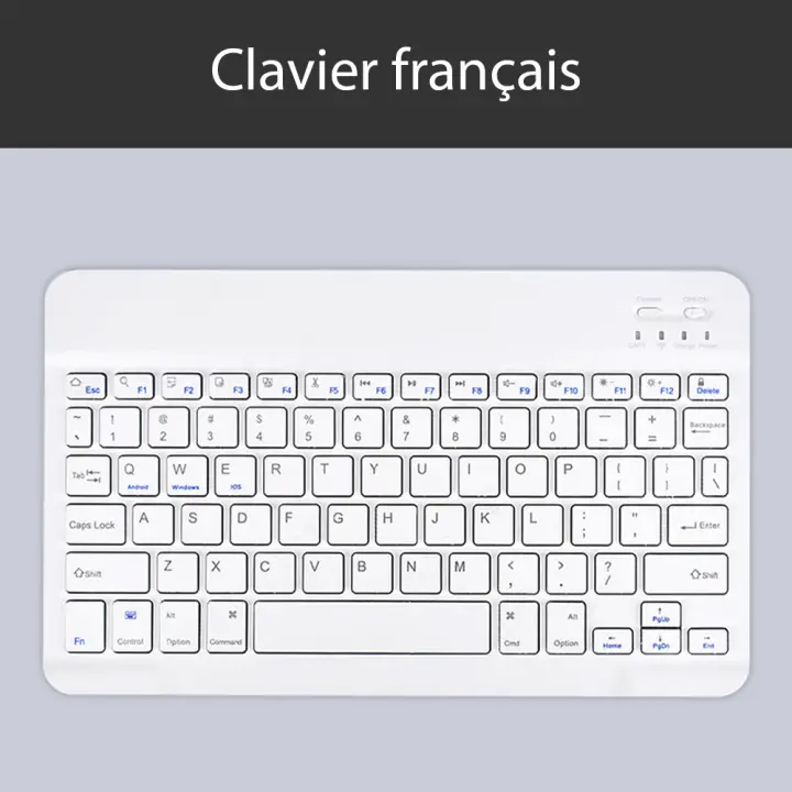 Teclado Inalámbrico Bluetooth Para Android iOS Windows Con Mouse Blanco Gran Standby Longitud De La Batería Extra Cambio Con Un Click - 1