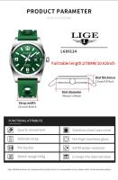 Reloj Deportivo De Silicona Para Hombre LIGE Marca Reloj Militar De Cuarzo Cronógrafo Reloj Masculino Resistente Al Choque Y Luz - details 3