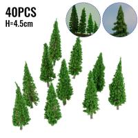 40pcs Árboles De Modelo Plástico Para Ferrocarril Miniatura Escenografía De Jardín Accesorios De Paisaje De Juguetes - details 2
