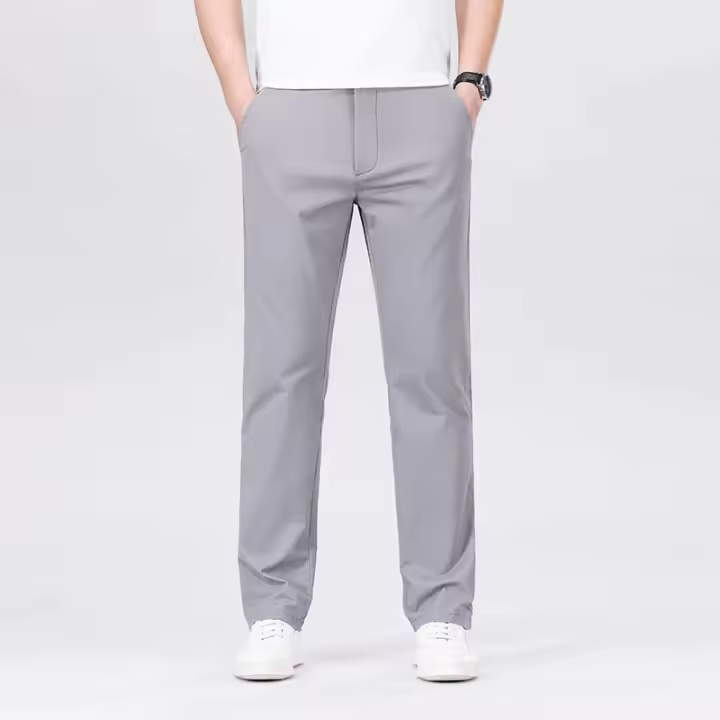 Nuevos Pantalones Casuales Para Hombre De Algodón Para Todas Las Estaciones Pantalones Negocios Rectos Y Slim Moda Clásica Talla Grande Con Bolsillos - 1