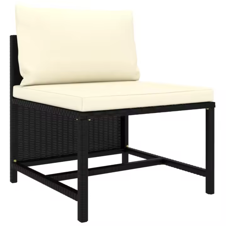 vidaXL Sofá de jardín de 3 plazas con cojines ratán sintético Gris, Negro, Conjunto Terraza Muebles Jardín Exterior Juego de Muebles de jardín Mueble Jardín Exterior Muebles de Salon Exterior - 1