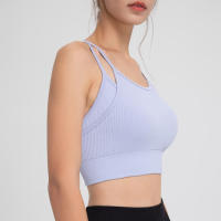 CA Sujetador short Deportivo sin costura para Mujer, ropa interior para Gimnasio, Fitness, ropa de entrenamiento de Dot Con espalda Cruzada, ropa Deportiva para correr, Chaleco de Yoga - details 9
