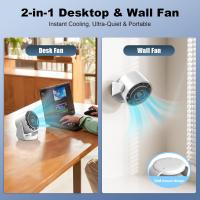 Ventilador de Mesa Silencioso, 100 Velocidades, 4000mAh Recargable ventilador con Inclinación Variable de 105° y Función de Memoria, Potente Ventilador Escritorio para Oficina/Hogar - details 1