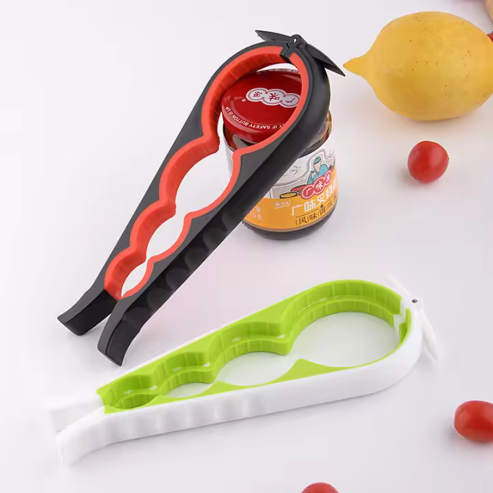 1Household Cuatro-en-Uno Abrebotellas Multiusos De Acero Inoxidable Y Plástico Ecológico Para Cocina Y Uso Diario - 1