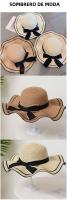 Sombrero De Paja Con Borde De Encaje Y Lazo Para Mujer Verano Resistente Al Sol Plegable Moda Y Protectora Para Vacaciones En La Playa - details 0