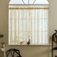 Cortina De Encaje Blanca Romántica 1 Pieza Con Bordado Floral Para Cocina Y Sala De Estar Ventana Plana Translúcida De Tela De Poliéster 100% Estilo Pastoral - details 9