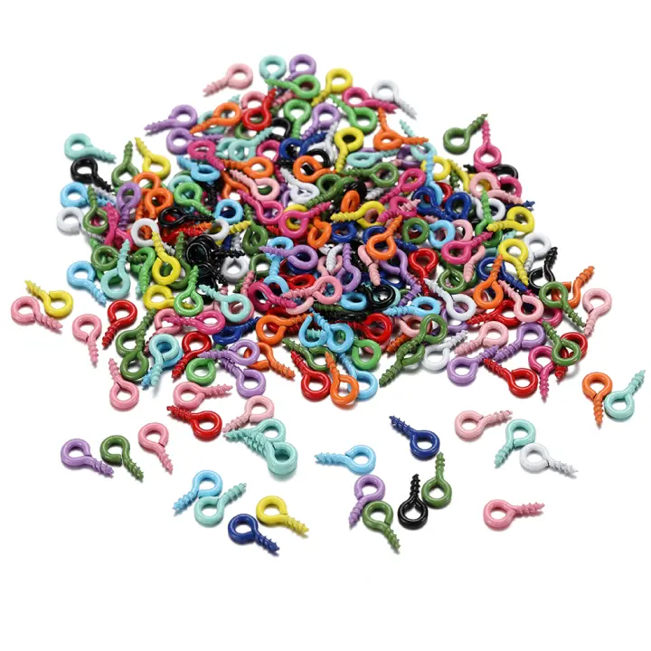 200Pcs 4*8mm Mini Hebuelas Coloridas Para DIY Joyería Accesorios De Metal Para Creación De Joyas Y Conectores - 1