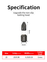 Llave De Destornillador Eléctrico De Acero Tungsteno Magnético Fuerte 5-20pcs Con Cabeza Cruzada Alta Dureza Y Mango - details 7