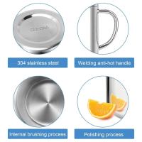 Taza De Café De Acero Inoxidable Con Doble Aislamiento 200/300/400ml Incluye Tapa Y Mango Para Viaje Oficina Camping Taza De Metal Para Café Y Té - details 2