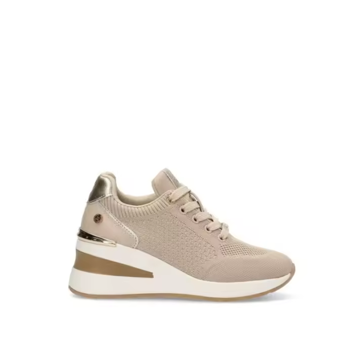 Zapatillas Casual Xti - Mujer - Cuña Alta - Modelo 143721 - Color Beige - 1