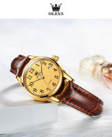 Reloj De Cuarzo Clásico Para Hombre OLEVS Con Correa De Cuero Marrón Y Fechador Resistente Al Agua Dial Digital Estilo De Negocios - details 18