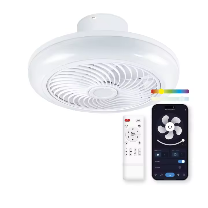 Ventilador con iluminación y música KSIX Siroco, App Tuya, Ø46 cm, 6 velocidades, Altavoz Wireless, Luces RGBIC+CCT, 3.000 lm - 1