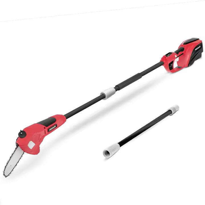 GREENCUT PP400L - Podadora de altura telescópica de batería de 40V, espada de 170mm, altura máxima de 2,65m con barra extensible, NO INCLUYE batería ni cargador - 1