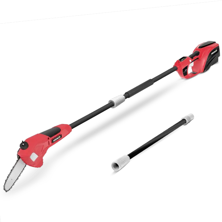 GREENCUT PP400L - Podadora de altura telescópica de batería de 40V, espada de 170mm, altura máxima de 2,65m con barra extensible, NO INCLUYE batería ni cargador - 1