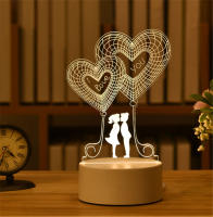 Lámpara Nocturna 3D LED Acrylic USB Para Decoración De Navidad Y Bodas Luz De Noche Para Dormitorio Y Hogar Forma Circular Sin Baterías Incluidas - details 6