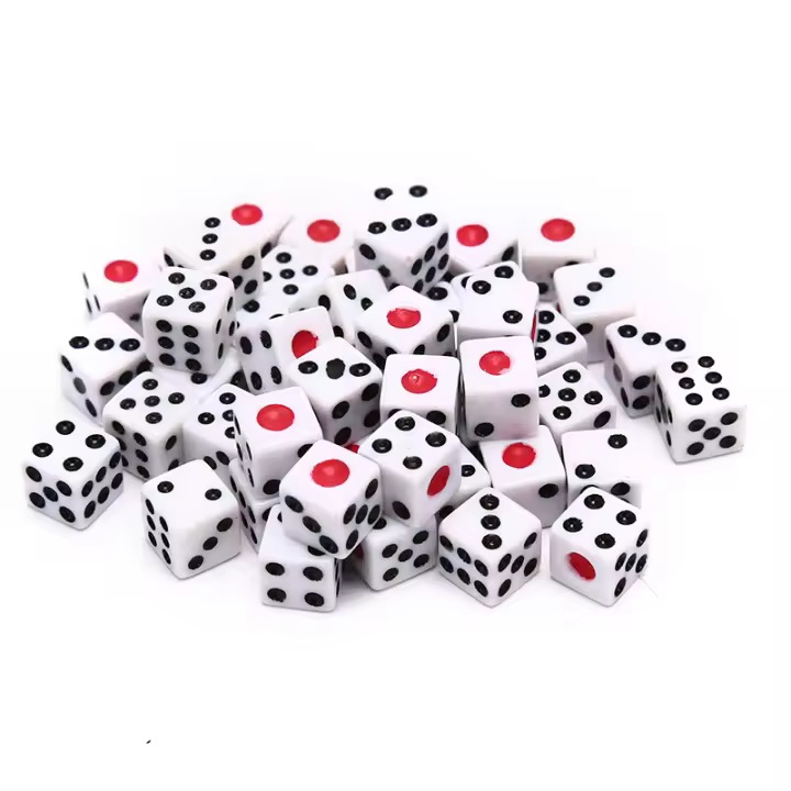 50Pcs Dados De Acrílico Blancos/Negros/Rojos Juego De Entretenimiento Y Bebida Tablero Decisor Plástico Juego De Dados Para Videojuegos - 1
