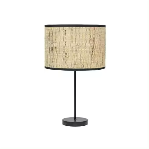 FABRILAMP Lámpara Sobremesa Alta Natasha 1xe27 Negro/cañizo 63x30x30 Cm - Iluminación Difusa - 1