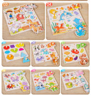 Puzzles De Madera Montessori Juguetes Educativos Para Bebés Tablero De Aprender Con Vehículos Animales Y Frutas 3D - details 10