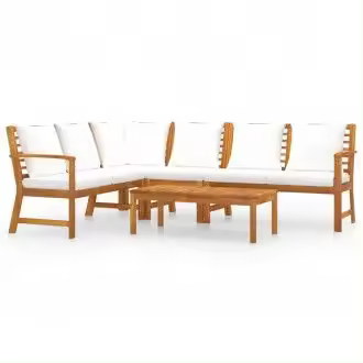 VIDAXL 3057773 juego de muebles de jardín fabricados en madera de acacia con cojines de poliéster - 1