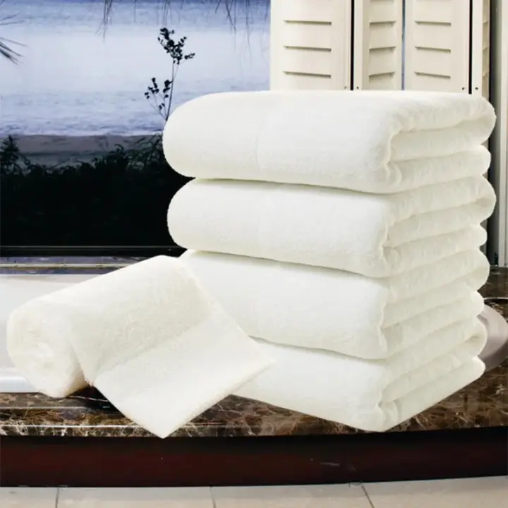 Toalla De Baño De Algodón Puro 100% 70x140/80x160CM Blancas Alta Absorción Para Hogar Y Hotel Toallas De Baño Grandes Y Rectangulares - 1