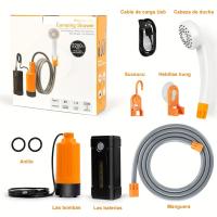 Kit de ducha exterior impermeable IP7 - 2 puestos, puerto de carga magnético, iluminación LED, manguera de 1,8 m - details 1