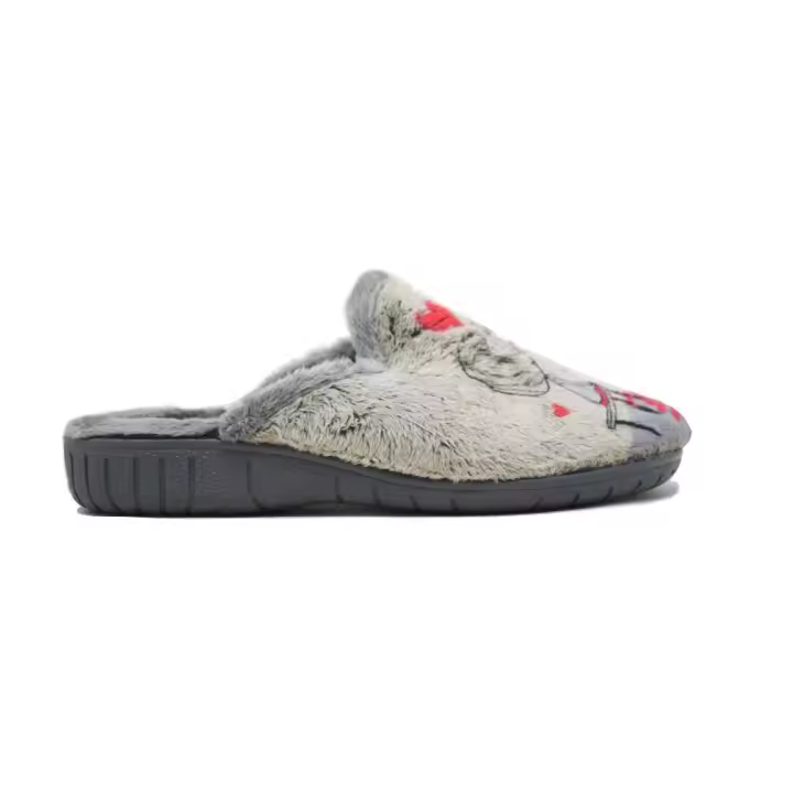 Zapatonee 23-942 Zapatillas de estar por casa para mujer en gris en piel sintética - 1