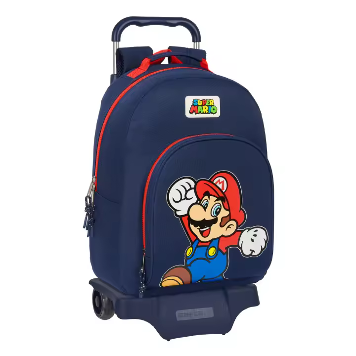 Mochila Escolar con Ruedas Super Mario World Azul marino 32 x 42 x 15 cm - 1