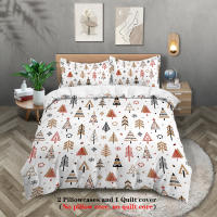 Juego De Cama Navideño 3 Piezas Con Patrón De Árbol De Navidad (1 Funda De Edredón + 2 Fundas De Almohada) Set De Algodón Suave Y Cómodo - details 7