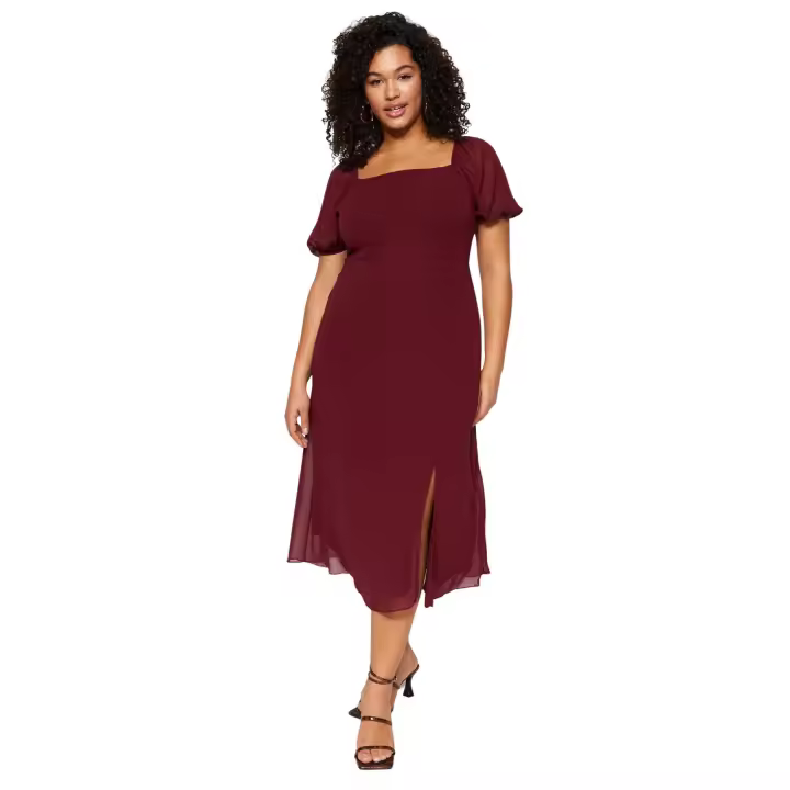 Trendyol Black Woven Slit Dress Tbbss22Ah0012 - 1