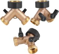 Divisor en Y de 2 vías para manguera de suministro de 3/4 ", Conector de manguera de conector de doble grifo, conector en Y para manguera de entrada de agua con válvula de cierre para riego de jardín. (UE) - details 3