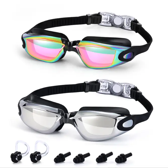 2 Gafas de Natation para adultos, helbres, Mujeres, adolescentes y niños mayores de 8 años, Protección antivaho y UV - 1