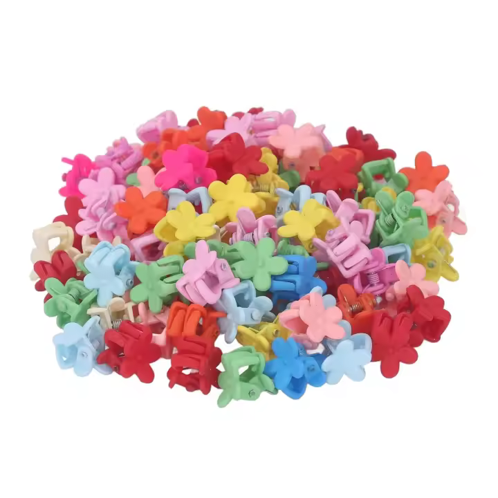 50 pinzas para el pelo con forma de Flor de 0,51 pulgadas, minipinzas de plástico para el pelo, horquillas - 1