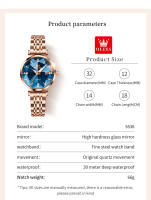 Reloj De Mujer OLEVS Elegante Y Moderno Con Forma De Rombo Resistente Al Agua De Cuarzo Con Correa De Acero Inoxidable Y Espejo Original Fecha - details 12