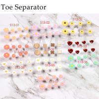 8 Pcs Pack Separadores De Dedos De Pie De Silicona Herramientas De Pedicura Suaves Con Diseño De Margarita Corazón Y Diamantes Cuidado De Los Pies - details 1
