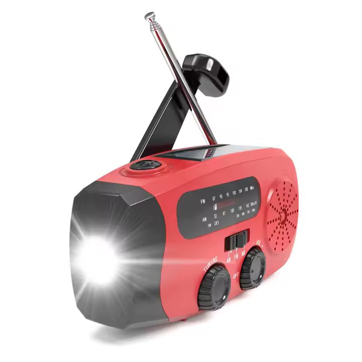 Multifuncional Portátil Radiófono Con Manivela Solar Y USB FM/AM/WB Radio De Emergcia ConLintern Y Banco DE LA Energía Resistente Al Agua - 1