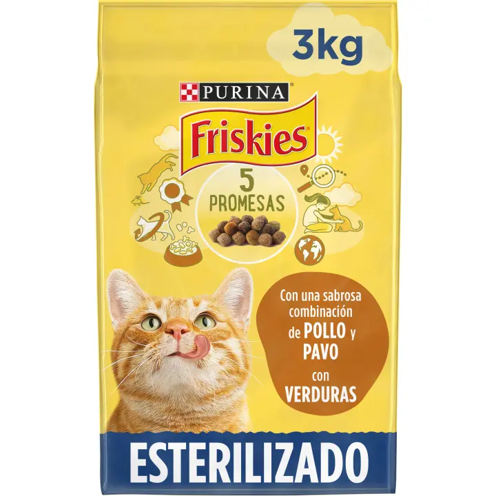 FRISKIES Cat ESTERILIZADO Pavo&Verd 3kg - 1