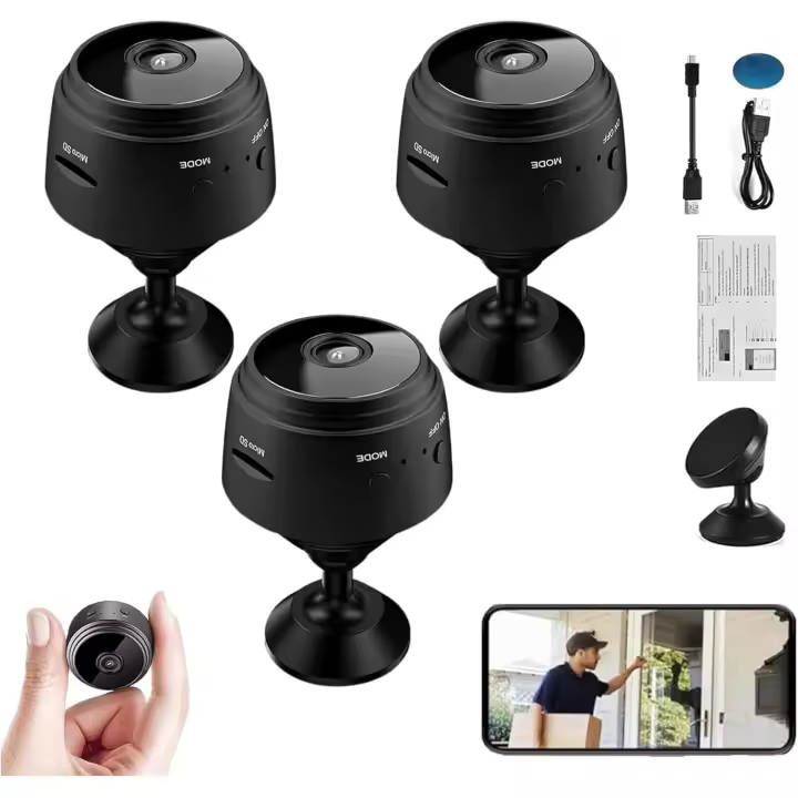 Spyfocus Cámara de Seguridad Magnética Exterior con Visión Nocturna (2PC) - 1