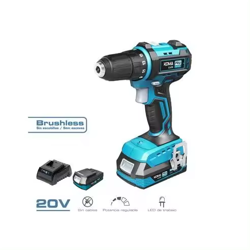 Edm Kit Taladro Atornillador 20V Brushless Koma Tools Pro Series Battery - Rendimiento Excepcional - 1
