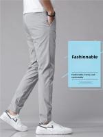 Pantalones Casuales Para Hombre De Seda De Hielo Ultrafino Transpirables Y Secado Rápido Estilo Recto Cierre Elástico Y Cómodo Para Verano - details 2