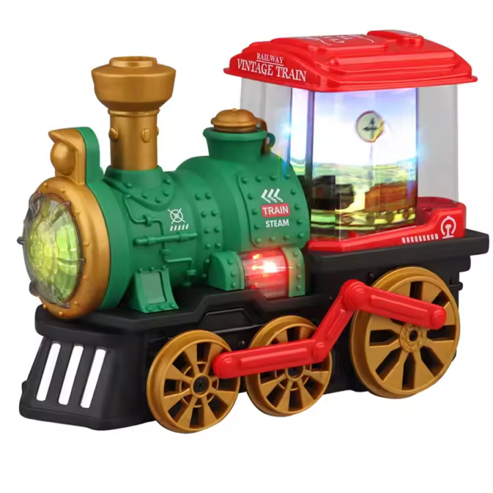 Juguete De Tren Para Bebés 3-5 Años Con Motor De Vapor Eléctrico Luz Y Sonido Camiones De Tren Regalo Para Niños - 1