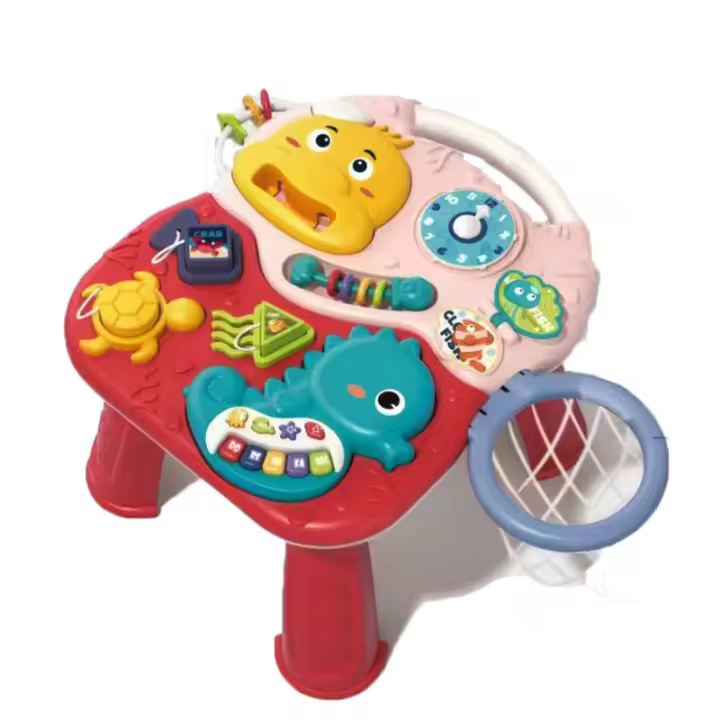 Juguete Educativo Para Bebé Carrusel De Caminata Con Mesa De Actividades Y Sonidos Deportes De Básquetbol Juguetes Sensory Musicales Para Niños Y Niñas Recién Nacidos a 36 Meses - 1