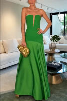 Vestido Largo Elegante De Noche Para Mujer Sin Hombros Con Cintura Alta Y Ajustado Vestido Formal Para Fiesta Y Banquete - details 2