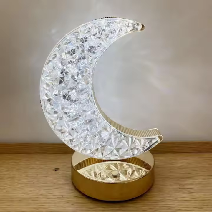 Crystal Moon Lámpara de mesa LED Control táctil Luz nocturna romántica decorativa Lámpara de noche de atmósfera - 1