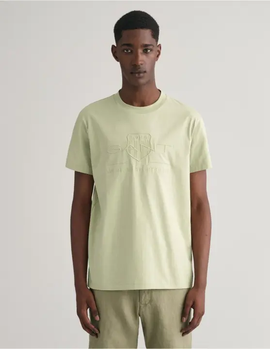 GANT CAMISETA GANT TONAL SHIELD VERDE BOTELLA - 1