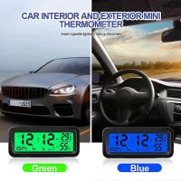 Reloj digital solar del coche Fecha semana Temperatura Humedad Pantalla LCD para tablero de instrumentos Reloj del coche Automóviles Termómetro interno Higrómetro Stick-On - details 3