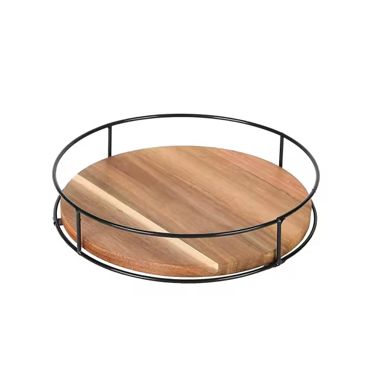 Organizador de Madera antideslizante de La Placa giratoria para el Gabinete, Despensa, encimera de La Cocina, refrigerador, estante de la especia - 1