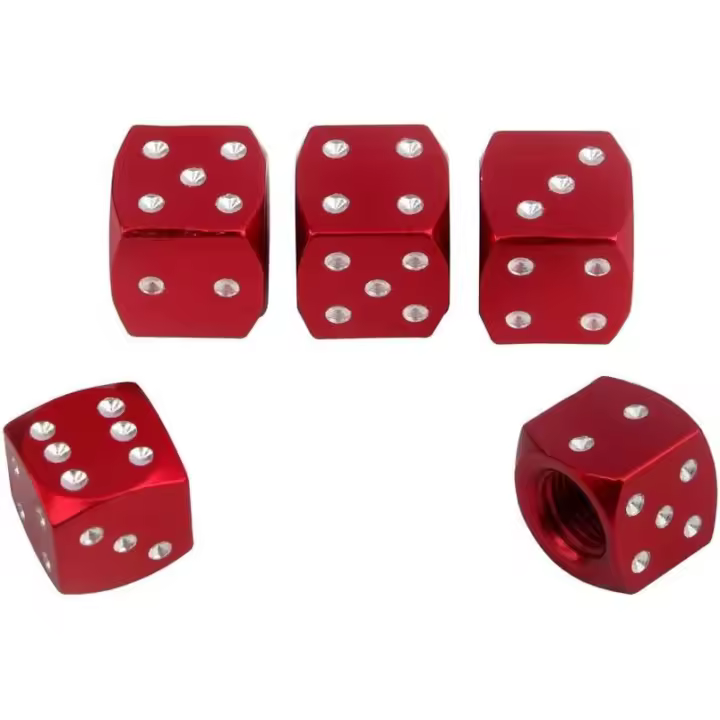 tapones antipolvo para válvulas de neumáticos de motocicletas y coches de aluminio, color rojo - 1