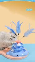 Juguete Para Gatos Con Diseño De Delfín Y Plumas Juego Interactivo Automático Divertido Con Palillo De Madera Para Mascotas - details 4