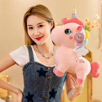 Muñeco De Peluche De Dibujos Animados Unicornio Rosa Con Bordado Para Decoración De Habitación Regalo De Cumpleaños Para Niñas Almohada De Suéter De Piel De Caballo - details 1